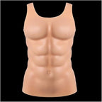 Silicone Fake Chest Muscle Vest - Artificial Realistic Silicone Fake Muscle Fake Chest Muscles Belly - Realistic Simulation Muscles - for Men's Cosplay Masquerade Costume,A