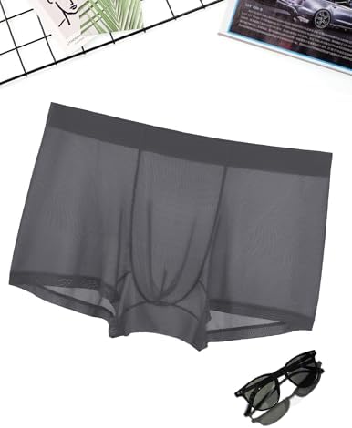 Avidlove Mens Underwear Trunk Breathable Mesh Boxer Briefs Sexy Lingerie Boxer Shorts for Men
