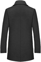 INVACHI Mens Wool Blend Coat Winter Trench Coat with Detachable Soft Scarf Single Breasted Overcoat