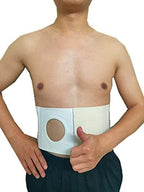 Unisex Ostomy Abdominal Binder (Opening 3.14 inch) Ostomy Belt Hernia Colostomy Belt Colostomy Bag Support Stoma Support Wrap (L: 41.34-45.28 inches)