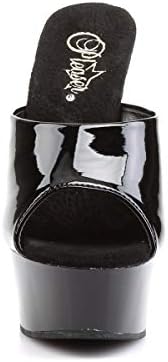 Pleaser Women's Delight-601 Platform Slide,Black Pat/Black,10 M US
