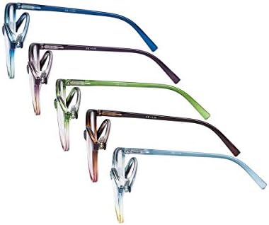 Eyekepper Ladies Reading Glasses 5 Pack Large Cat-eye Stylish Readers Women +1.25
