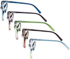 Eyekepper Ladies Reading Glasses 5 Pack Large Cat-eye Stylish Readers Women +1.25