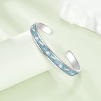 ONEFINITY Bracelets for Women 18k White Gold Plated Turquoise Bangle Cuff Bracelets Turquoise Jewelry Gift for Women