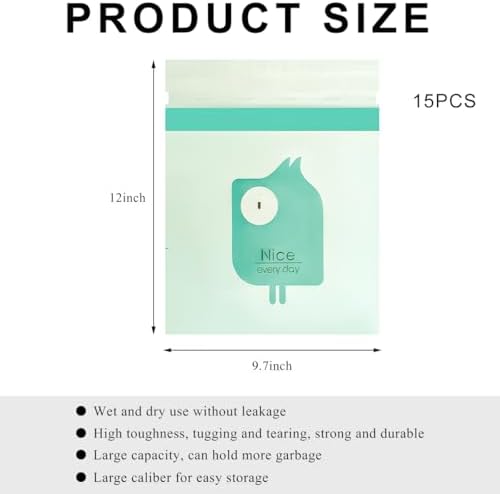 15 PCS Car Trash Bags, Easy Stick-On Disposable Car Garbage Bags Leak-Proof Vomit Bags, Waterproof Self Adhesive Cleaning Bags for Vehicles Bedrooms Offices, Car Accessories (Bird)