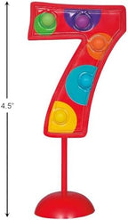 Flashing Number 7 Party Cake Decoration - 4.5" | Red | 1 Pc