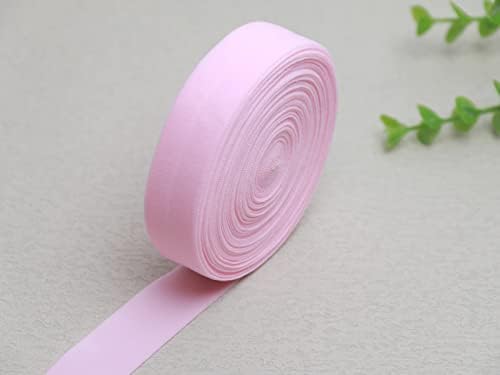 Pink 3/4 Inch (20mm) Wide Fold Over Elastic (FOE) - 10 Yard Roll | Sewing Elastic for Lingerie, Headbands & Baby Hair Bows