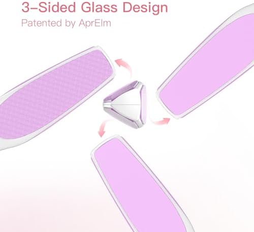 APRELM 3-Sided Nano Glass Foot File, 3-in-1 Coarse/Medium/Fine Foot Callus Remover, Professional Callus Remover for Feet Hard Skin Smooth Polishing (Pink)
