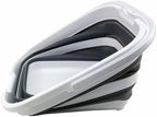SAMMART Collapsible Rectangular Handy Basket/Bucket (15L Rectangular, White/Steel Grey)