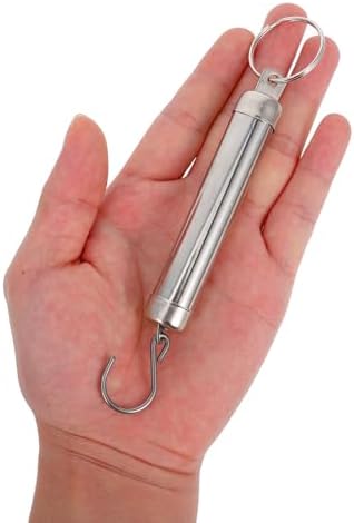 Alipis 2pcs Portable 5kg Handheld Spring Scale with Stainless Steel Hook Luggage and Fruit Weighing Tool for Travel and Home Use