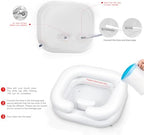 Inflatable Shampoo Basin for Bedridden and Disabled, Portable Shampoo Bowl for Injured, Hair Washing Basin for Childred, Pregnant Woman, Easy Hair Washing at Home (White)