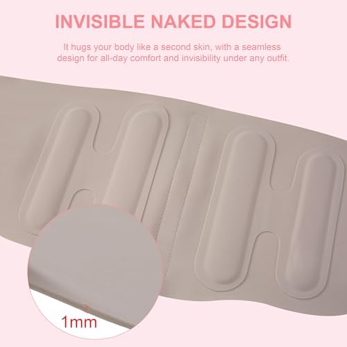 RANDY SUN Ultra Thin Back Brace, Lightweight Breathable for Women & Men, Invisible Lumbar Support Belt for Lower Back Pain Relief and Posture Correction Beige S/M(Waist:26"-28")
