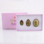 Four in One Flower Green Stone Yoni Jade Egg Lady Kegel Fitness Apparatus Tightening Ball Jade Massager Kegel Egg,Three Piece Box