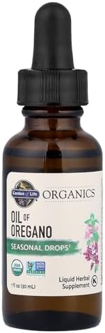Garden of Life Organics Oil of Oregano Seasonal Drops 1fl oz (30 mL) Liquid, Concentrated Plant Based Immune Support - Alcohol-Free, Organic, Non-GMO, Vegan & Gluten Free Herbal Supplements