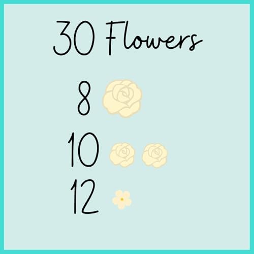 30 Ivory Icing Flowers by Simply Sucré | Small White Flowers | Ivory Edible Roses | Wedding Favors | Simply Sucre (30 Count)