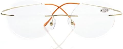Eyekepper Titanium Rimless Round Reading Glasses Circle Readers For Men