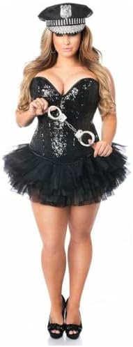Daisy corsets womens Top Drawer 4 Pc Sexy Cop Corset Costume