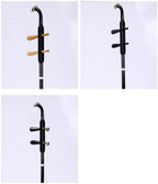 wood Erhu with Bow and Accessories round stick Erhu instrument major beginner Erhu complete set of national instruments (Wood spindle)