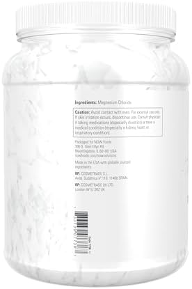 NOW Foods Solutions, Magnesium Flakes, 100% Pure, from the Ancient Zechstein Seabed, Highly Concentrated, 54-Ounce