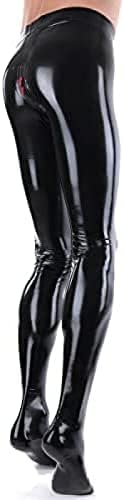 Sexy Latex Trouser Men 3D Crotch and Zip Skinny Latex Leggings,Customize,X-Large