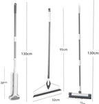 Large Flat Mop and Scalable Bucket with Wheels，360° Rotating Microfiber Dust Mop，with Dewatering Scraper， (1 Mop+6 Microfiber Pads+1 Bucket+1 Floor Brush+1 Glass Wiper)