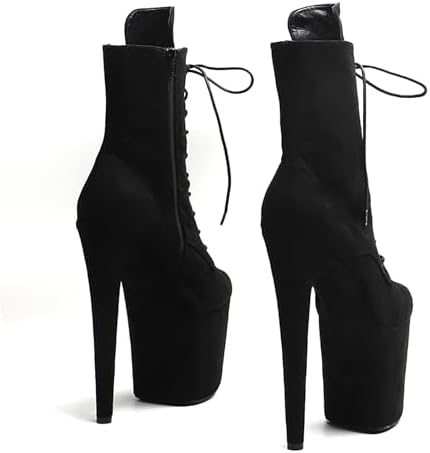 WUXIN H&P 8 Inch Pole Dance Boot Shoes, Exotic Stiletto Platform Heels