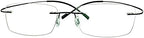 Stylish Rimless Computer Reading Glasses Black Gold Metallic Readers