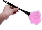 Generic 35cm Soft Microfiber Mini Clean Anti Static Turkey Feather Duster Fibre Cleaner Brush Pink Stylish