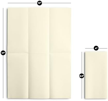 Linen-Feel Cream Paper Napkins - Decortive Cloth-Like Disposable Dinner Napkins - Soft And Absorbent Napkins for Thanksgiving, Party, Wedding, Bathroom Or Any Occasion. (Pack of 100)