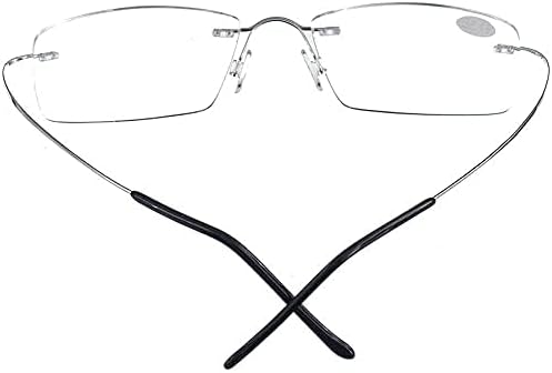 Jcerki Super Light Titanium alloy Bifocal Reading Glasses Men Women Fashion Rimless Reading Eyeglasses + Eyewear Case