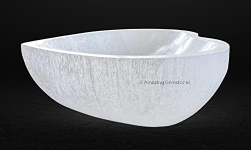 Amazing Gemstone Heart Selenite Bowl - 4" Charging Plate for Crystals & Gemstones