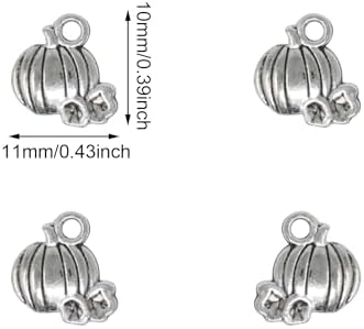 Honbay 100PCS Alloy Fall Charms Pendant Autumn Pumpkin Pendant Thanksgiving Halloween Bead Charms for Earrings Bracelets Necklaces Keychains Jewelry Crafts Making