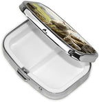 Pill Box 2 Compartment Medicine Pill Case for Pocket or Purse Pill Boxes Decorative Organizer Unique Gift - Sheep and Lambs
