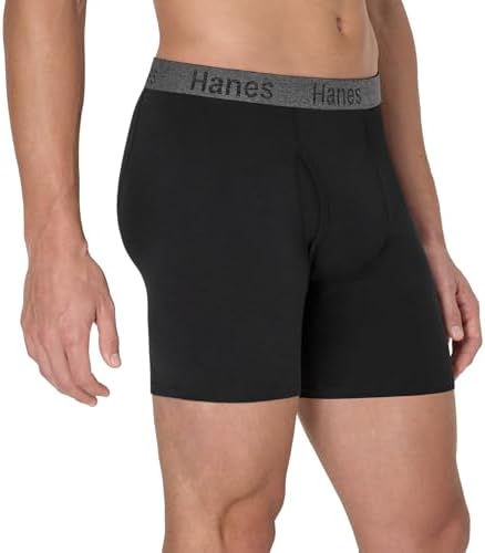 Hanes Men's Stay Dry Pouch Boxer Briefs, Performance Stretch Boxer Brief With Leak Protection, 3-pack