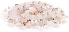 WAYBER Natural White Agate Pebbles, 1 Lb/460g Decorative Rocks Non-Toxic Crystal Stone Irregular Quartz Gemstone Crushed Pieces Tumbled Stone Chips for Jewelry Making/Home Decoration