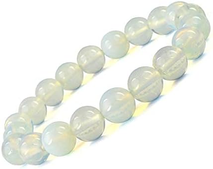 Aleafa Armlet Presents Natural Opalite Bracelet Crystal Stone 10 Mm Round Bead Bracelet for Reiki and Crystal Stones (Color : Light Blue) #Aport-4611