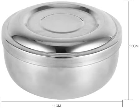 Shaving Bowl, 4x2.2in Shave Soap Bowl, Stainless Steel Shaving Soap Dish with Lid, Silver Shave Mug Container, Portable Shaves Foam Bowls for Outdoor Travel, Salon, Home
