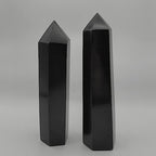 Large Black Tourmaline Crystal Point Wand - 1-1.5 lb Hexagonal Quartz Tower for Grounding Energy, Chakra Meditation & Home Decor | Raw Protection Stone