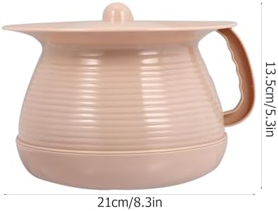 Portable Thickened Plastic Spittoon with Lid Non-slip Base Household Bed Pan Urine Pot for Adults Stable Lightweight Travel Emergency Use