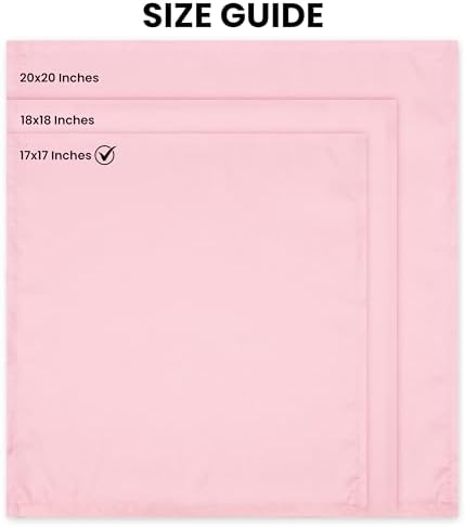 Utopia Home [24 Pack, Pink] Cloth Napkins 17x17 Inches, 100% Polyester Hemmed Edges, Washable and Reusable Ideal for Parties, Weddings and Dinners