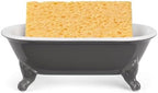 6.5" Ceramic Mini Decorative Clawfoot Bathtub Bar Soap Dish, Kitchen Sponge Holder and Shower Tray for Bathroom, 1 Pack(Stone Gray)