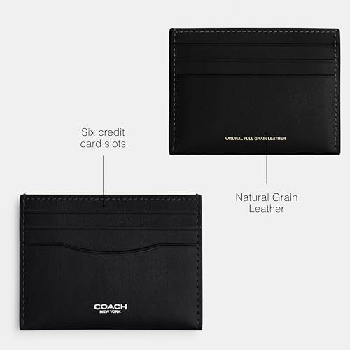 Coach Mens, Card Case, Black, One Size
