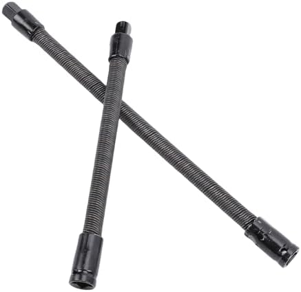 Eujgoov 2 Pcs Flexible Socket Extension Bar, 1/2 Inch Drive S2 Alloy Steel Bendable Socket Extender with Spring Stop Ball for Narrow Space Car Fasteners Industrial Mechanical Projects
