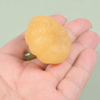 Justinstones Natural Gemstone Calcite Pumpkin Statue Figurine Halloween Home Decoration Gift Office Decor Stone Crafts