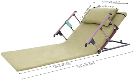 Electric Lifting Bed Backrest, Portable Medical Pillow Lifter with Remote Control, Foldable Guardrail, Long Mat, 661lbs Capacity, 2-80° Adjustable Back Rest for Bed Sitting (Green)