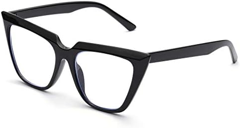 ZUVGEES Womens Chic Oversized CatEye Blue Light Blocking Reading Glasses Big Eyeglass Frames Large lens Computer Readers