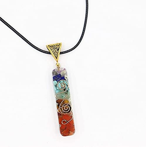 COLORFUL BLING Healing Crystals Gemstone Chakra Om Symbol Pendant Necklace Lava Rock Bracelet Set Prosperity Reiki Wealth Money Fortune Positive Energy Quartz Yoga Meditation Jewelry for Women Men