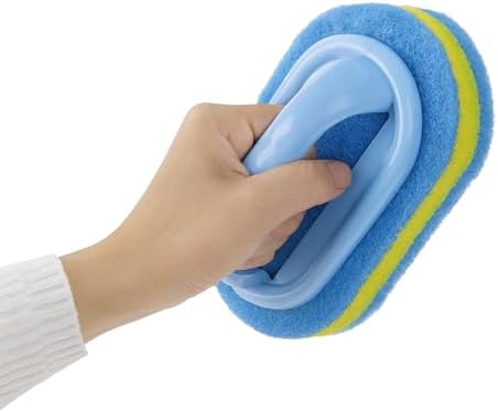 Cleaning Brush for Bathroom Kitchen Bathtub Toilet Cleaner All Purpose Shower Sponge Scrubbing Brush with Ergonomic Handle
