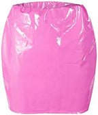 Springcmy Women Neon Leather Bodycon Mini Skirt Skirts Sexy Shiny Liquid Metallic Wet Look Latex Skirt