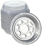 40pack 9" Round Aluminum Foil Pans with Clear Lids | Disposable Containers with Straight Walls for Storing, Baking,Heavy duty, Standard Size